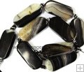 BZ034 black druzy agate for sale rectangle 17*35mm
