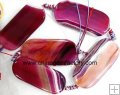 BZ212 Pink agate for jewelry making beads rectangle 25*55mm