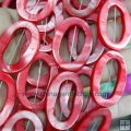 WL004 Red water shell loose beads oval donut 25×35mm