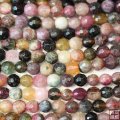 TM052 Faceted Natural turmaline loose beads Round 5.5mm