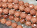 GD013 Faceted Wholesale Goden sand stone Round beads 6mm