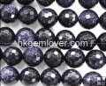 BU003 faceted wholesale blue sand gemstone loose beads round 10m
