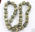 NC008 Wholesale Gemstone necklace dalmatian jasper 10mm cube