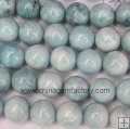 DY307 dyed jade larimar color loose beads round 10mm