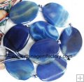 BZ211 Blue agate for jewelry making beads oval 30*40mm