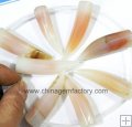 BZ077 agate top drilled dog teeth 13*50mm 8pcs