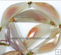 BZ021 Faceted white agate beads rice beads 20*56mm