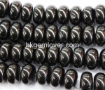 JE018 Natural Jet Gagate Loose Beads, Rondelle 9*16mm 16"