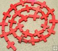 WT023 orange Turquoise loose beads cross 12*16mm