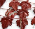WJ113 Carved red jasper gemstone loose beads on sale leaf 22*27m