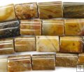 WD013 Wholesale gemstone loose beads wood fossil tube 12*16mm