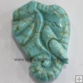 PE277 Carved turquoise loose beads elephant pendant 45*58MM