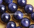 BU007 wholesale blue sand gemstone loose beads round 6mm