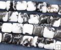 ZB008 White Zebra Jasper, Wholesale beads, Square 12mm, 16"