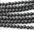 BN005 black stone loose beads round 12mm