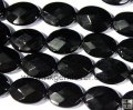 BA049 Faceted black agate gemstone beads on sale oval 15*20mm