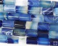 BZ148 blue stripe agate beads for necklace making barrel 8*12mm