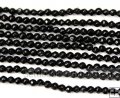 T006 Faceted Beads, 2mm Round, Black Agate, 16"