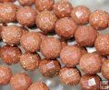 GD012 Faceted Wholesale Goden sand stone Round beads 8mm