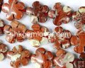 FJ016 brecciated jasper gemstone beads flower 20mm