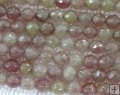 SB031 Faceted beads for sale strawberry quartz round 8mm