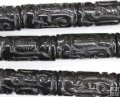 OB006 Carved Wholesale Black Obsidian loose beads 15*35mm 16