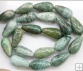T217 Green Jasper Beads, Teardrop 10*20mm, sold 16inch pe
