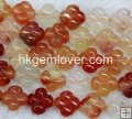FW013 Red agate flower gemstone loose beads 10mm