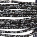 FN026 snowflake obsidian beads barrel 4*12mm