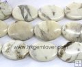 WO016 White opal gemstone beads on sale oval 13*18mm