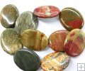 PC029 Gemstone beads on sale picasso jasper oval 35*45mm 9pcs