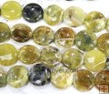 GY018 Green Yellow opal gemstone beads coin 12mm