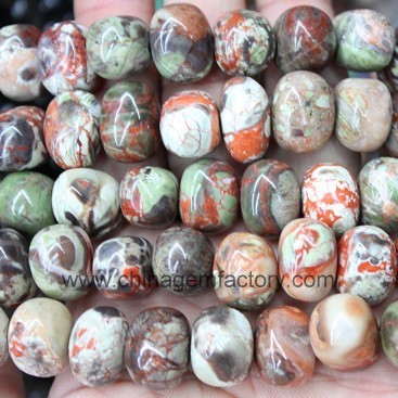 FB086 Rainforest agate loose beads 10*15mm - Click Image to Close